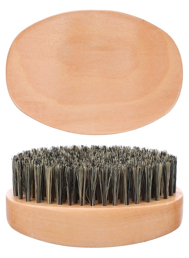 KFHENSOMR 360 Curved Wave Brush for Men, Hard Palm Wave Hair Brushes Wave Styler for Laying Down 360 Waves, Made with Wood Mix Nature Boar Bristle Brush for Cultivating Beards, Hair Waves, and Wolfing - Image 1